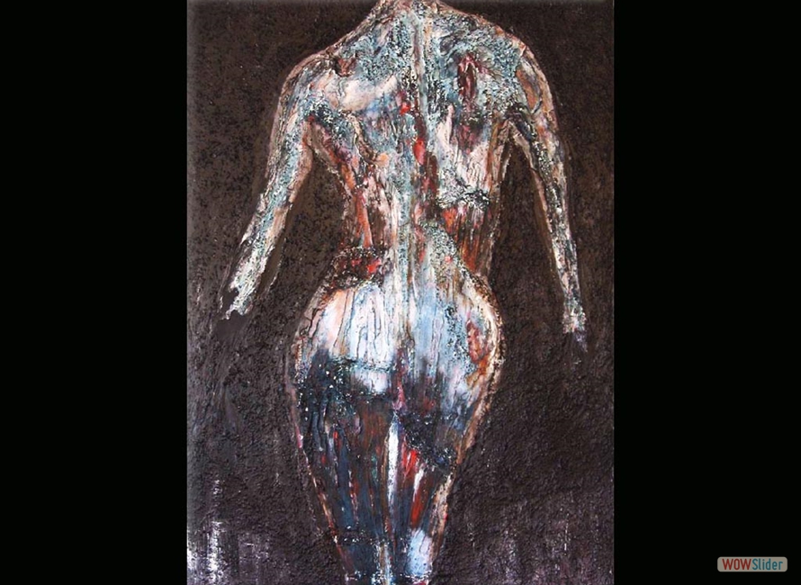 Flight In The Dark / 80X120 / Acryl op Canvas veel Reliëf / €675